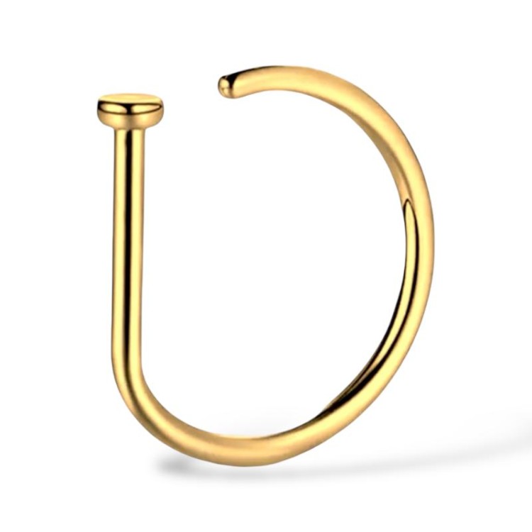 Tytanowy D-ring złoty do nosa