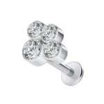 Tytanowy labret cyrkonie w kształcie łapki
