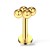 Labret złoty kuleczki romb Stal 316 L