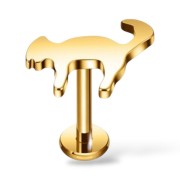 Tytanowy labret w kształcie kota