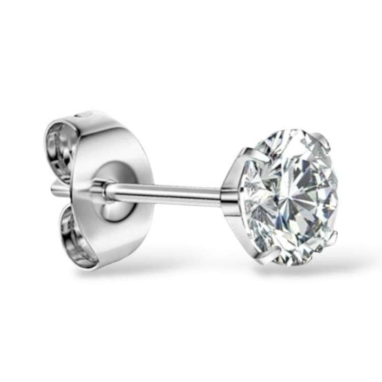 Sztyft z cyrkonią zapięcie motylkowe