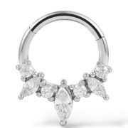 Stalowy Clicker srebrny z cyrkoniami SEPTUM