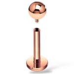 Stalowy labret różowe złoto z gw. wew 
