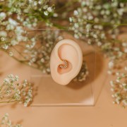 Stalowy Clicker złoty z podwójnymi cyrkoniami w rzędzie SEPTUM