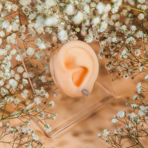 Tytanowy Labret z cyrkonią i kulkami