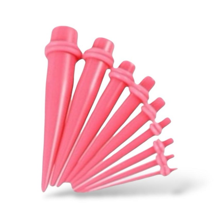Różowe tapery z kolorową gumką rozpychacz expander od 1,6mm do 10mm