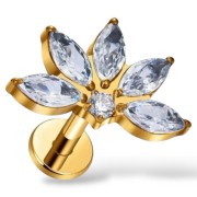 Tytanowy labret w kształcie KWIATU