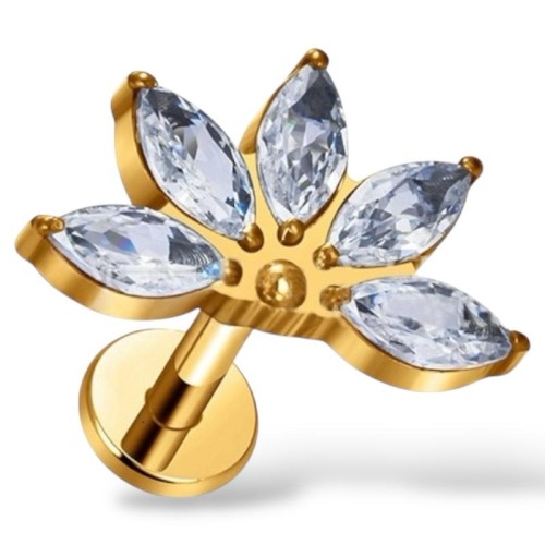 Tytanowy złoty kwiatowy labret