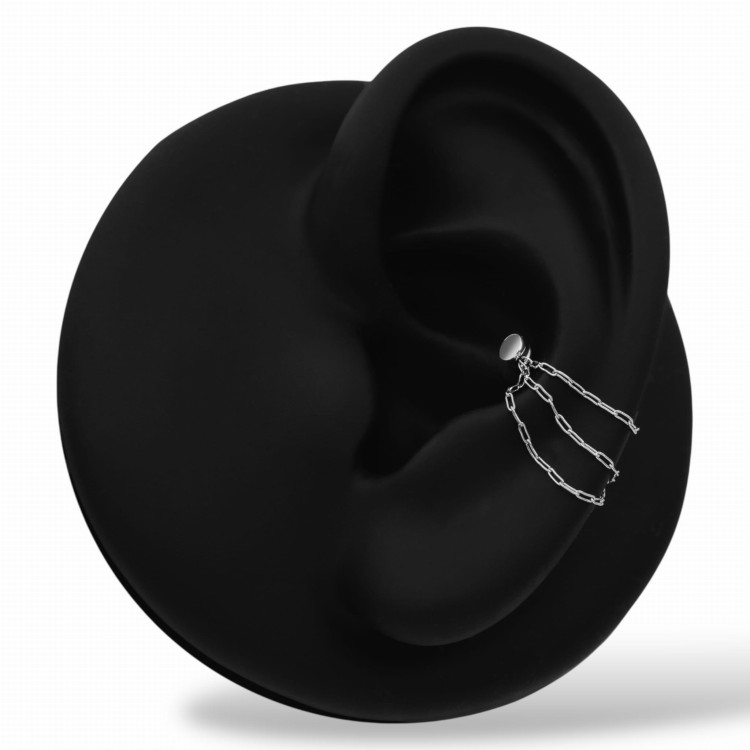 Łańcuszek SREBRNY ozdobny do kolczyków