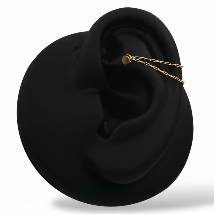 Łańcuszek złoty podwójny ozdobny do kolczyków