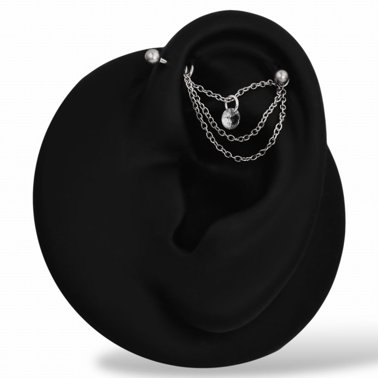 Łańcuszek SREBRNY ozdobny potrójny