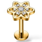 Tytanowy Labret z kwiatuszkiem