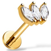 Tytanowy złoty labret ozdobny markizy