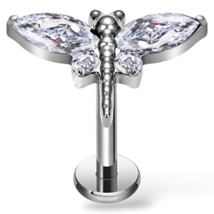 Tytanowy labret ważka