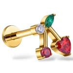 Tytanowy Labret w wisienki typu PUSH-PIN 