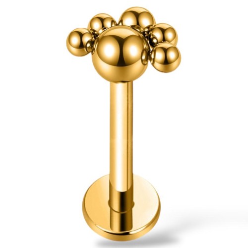 Tytanowy labret w kuleczki