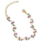 Bransoletka cherry fiolet ze Stali Szlachetnej