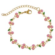 Bransoletka cherry róż ze Stali Szlachetnej