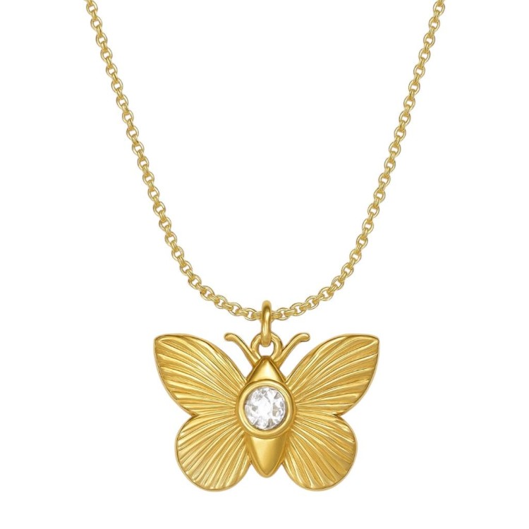 Naszyjnik Golden Butterfly ze Stali Szlachetnej
