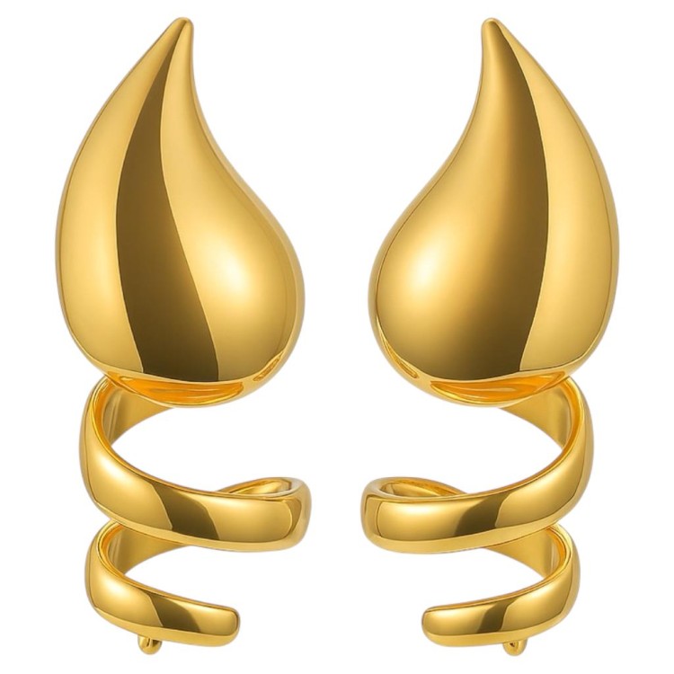 Kolczyki kropelki złote ze Stal Szlachetna