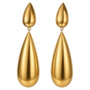 Kolczyki złote zwisające łezki ze Stal Szlachetna