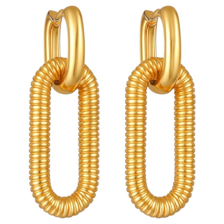 Kolczyki złote linki ze Stal Szlachetna