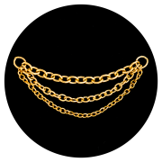 Łańcuszek potrójny złoty ozdobny do kolczyków