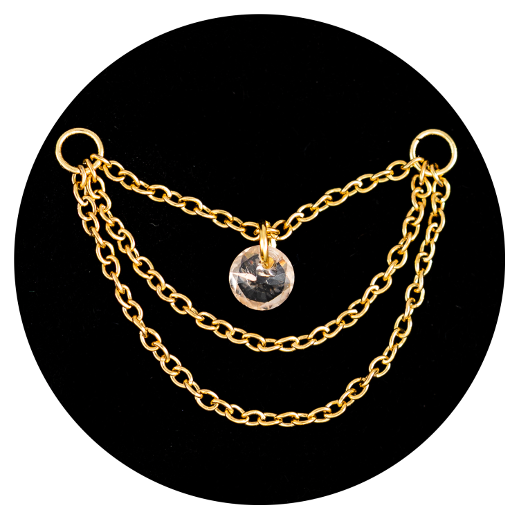 Łańcuszek złoty ozdobny potrójny