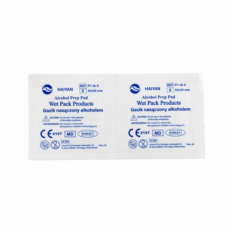 Gazik nasączony alkoholem 65X30 mm - 2 sztuki