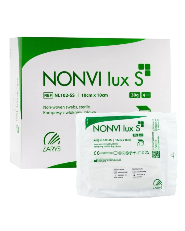 Kompresy jałowe z włókniny NONVI lux S 10x10 cmx2sztuki