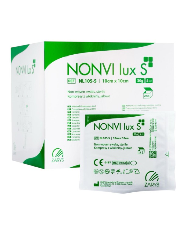 Kompresy jałowe z włókniny NONVI lux S 10x10cmx5 sztuk