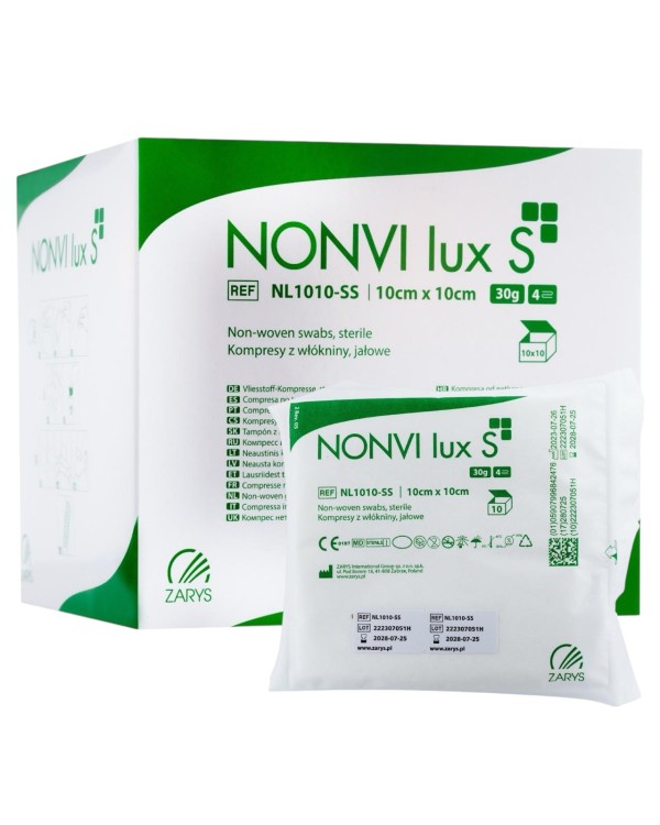 Kompresy jałowe z włókniny NONVI lux S 10x10cmx10 sztuk