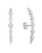 Kolczyk srebrny z perłami i cyrkoniami - SREBRO 925