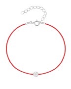 Bransoletka srebrna z okrągłą cyrkonią - SREBRO 925