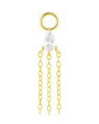 Zawieszka z cyrkonią i łańcuszkami - SREBRO 925