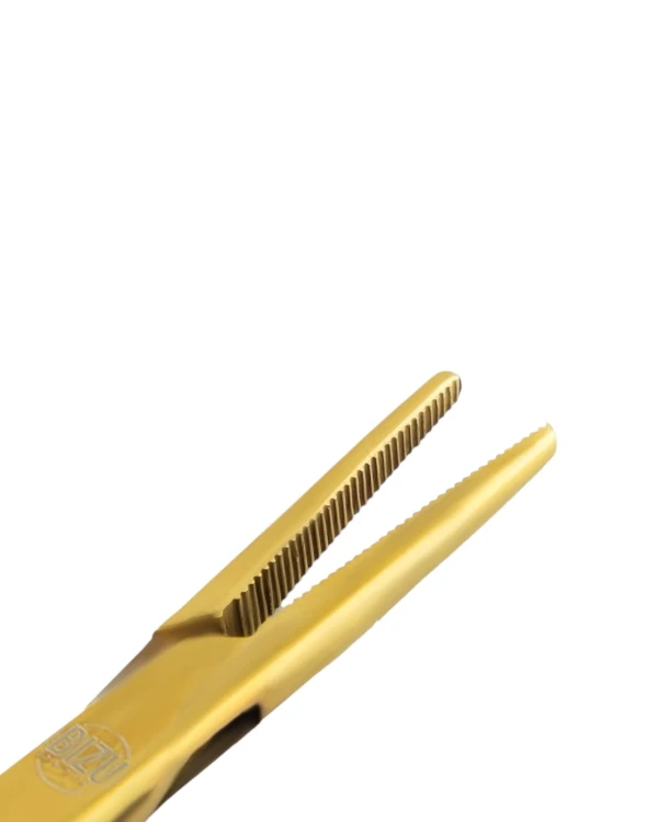 Proste złote szczypce do piercingu 12,5cm