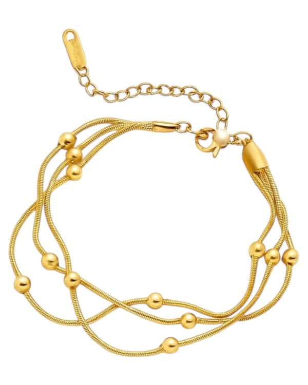Bransoletka złota z kuleczkami