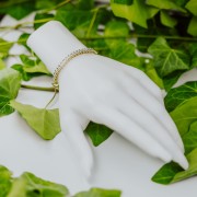 Bransoletka klasyczna złota elegancka z cyrkoniami