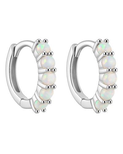 Kolczyki klasyczne clickery z opalem - SREBRO 925