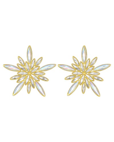 Kolczyki złote krystaliczne gwiazdy