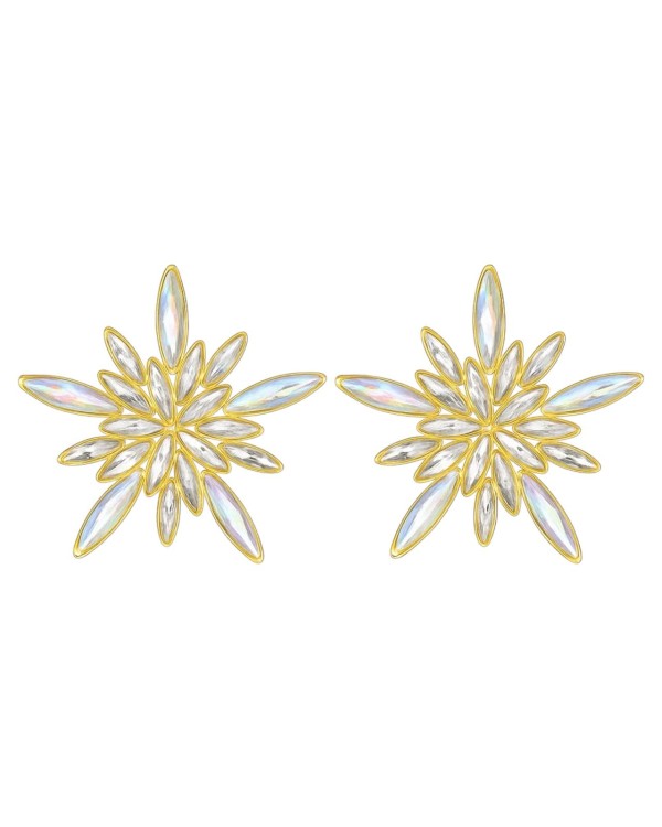 Kolczyki złote krystaliczne gwiazdy