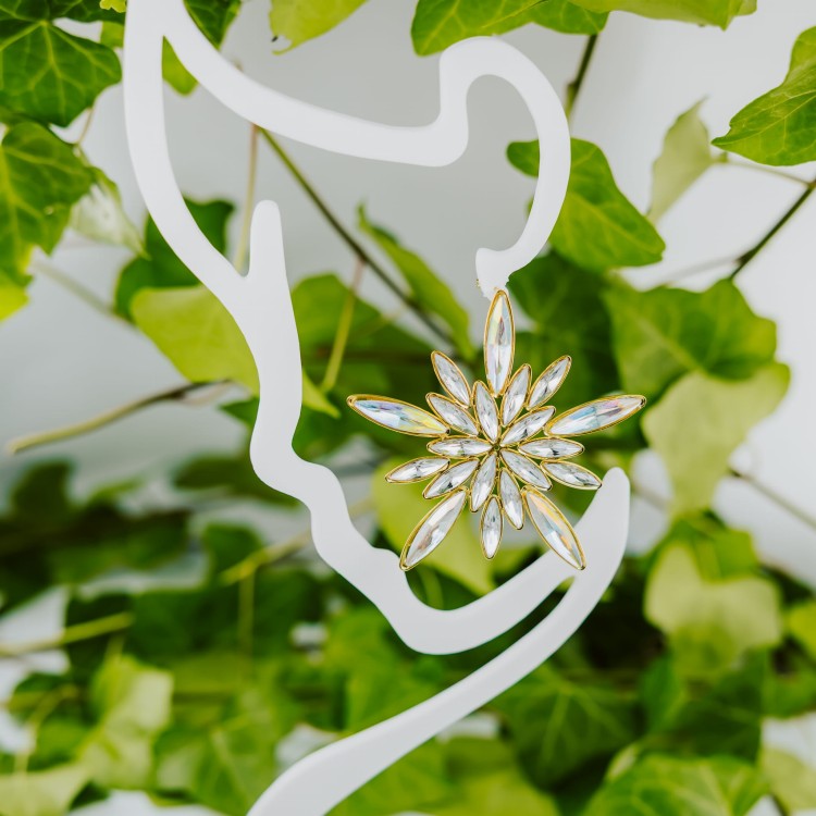 Kolczyki złote krystaliczne gwiazdy