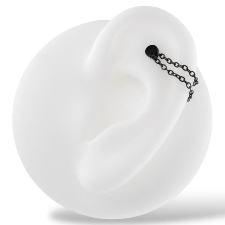 Czarny łańcuszek podwójny srebrny