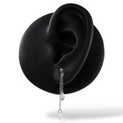 Srebrny zwisający łańcuszek z cyrkoniami