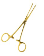 Szczypce złote do piercingu z trójkątną końcówką