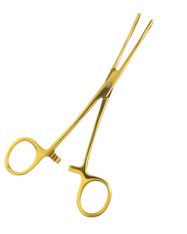 Szczypce złote do piercingu z trójkątną końcówką