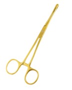 Szczypce złote do piercingu z okrągłą końcówką