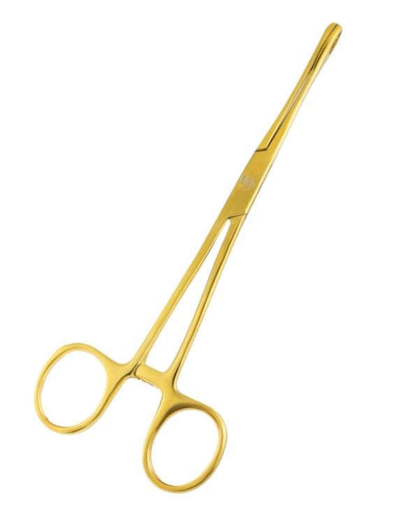 Szczypce złote do piercingu z okrągłą końcówką