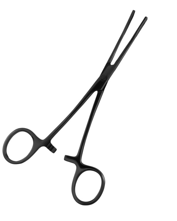 Szczypce czarne do piercingu z okrągłą końcówką