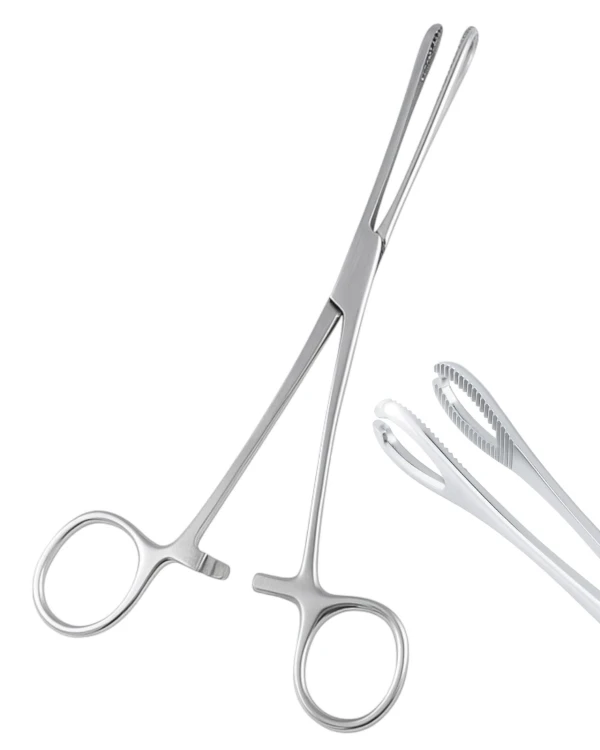 Szczypce srebrne do piercingu z okrągłą końcówką 17,5cm